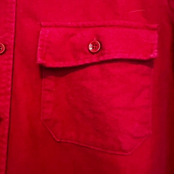 VTG 80’s/90’s LL Bean Chamois Cloth Shirt Men’s Size 16 Medium Red Heavyweight - Picture 7 of 10
